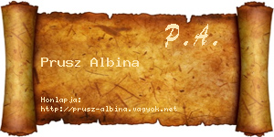 Prusz Albina névjegykártya